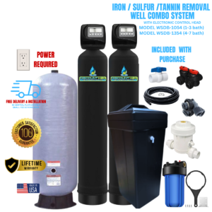 IRON/SULFUR/                                                       TANNIN REMOVAL WELL SYSTEM FILTER/ SALT SOFTENER COMBO (ELECTRONIC CONTROL HEAD)